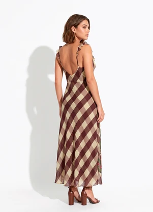 Vestido Midi Xadrez Romântico (Farm) - FARM