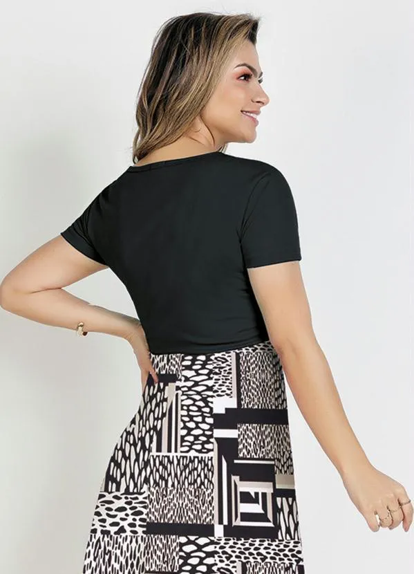 Rosalie - Vestido Mix de Estampa Evasê 2