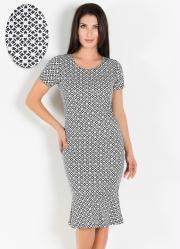 Vestido Estampado com Babado