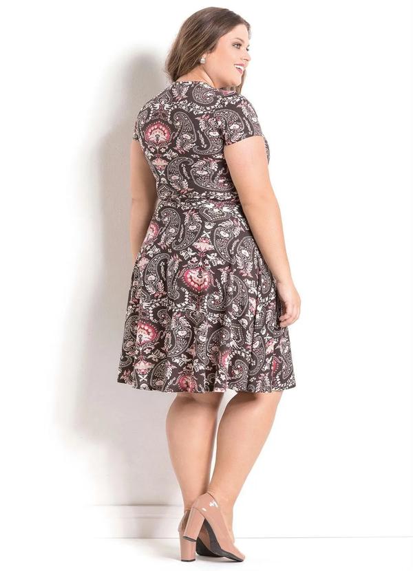 Outlet - Vestido Moda Evangélica Estampado Manga Curta 10