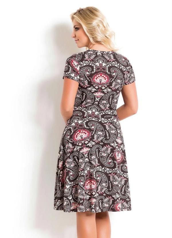 Outlet - Vestido Moda Evangélica Estampado Manga Curta 3