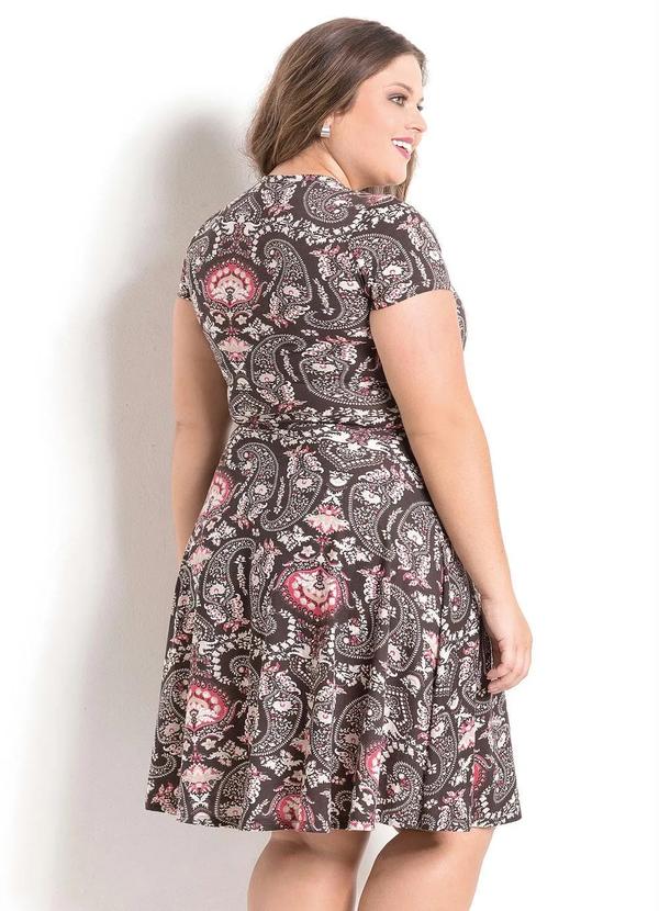 Outlet - Vestido Moda Evangélica Estampado Manga Curta 5