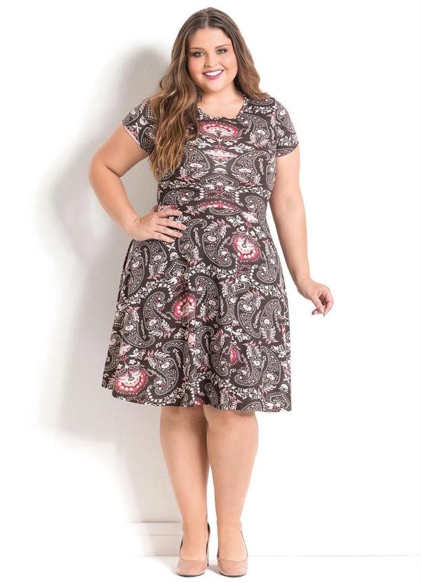 Outlet - Vestido Moda Evangélica Estampado Manga Curta 7