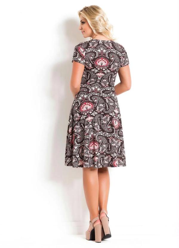 Outlet - Vestido Moda Evangélica Estampado Manga Curta 9