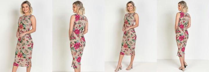 Vestido Floral com Babado