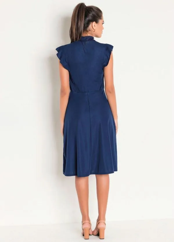 Rosalie - Vestido Marinho com Gola Laço 7