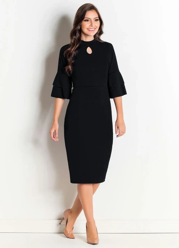 Rosalie - Vestido  Preto com Babados 3