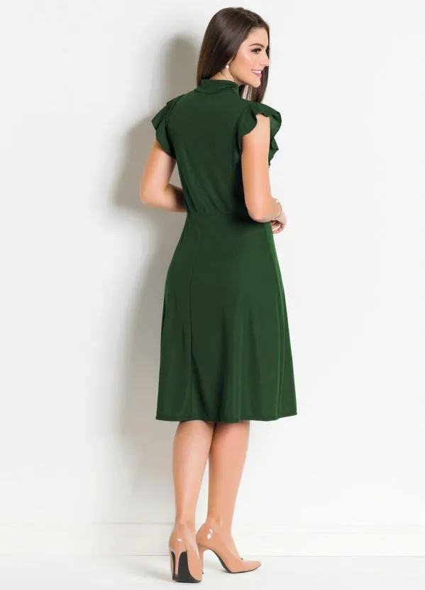 Rosalie - Vestido  Verde com Gola Laço 5