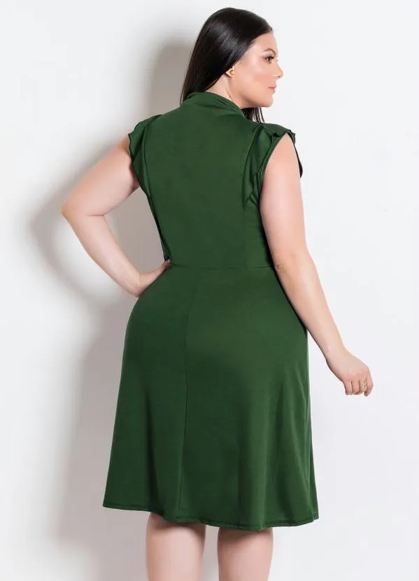 Rosalie - Vestido  Verde com Gola Laço 7