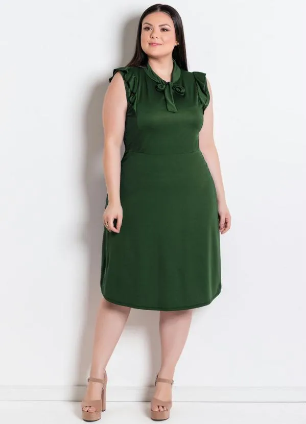 Rosalie - Vestido  Verde com Gola Laço 8