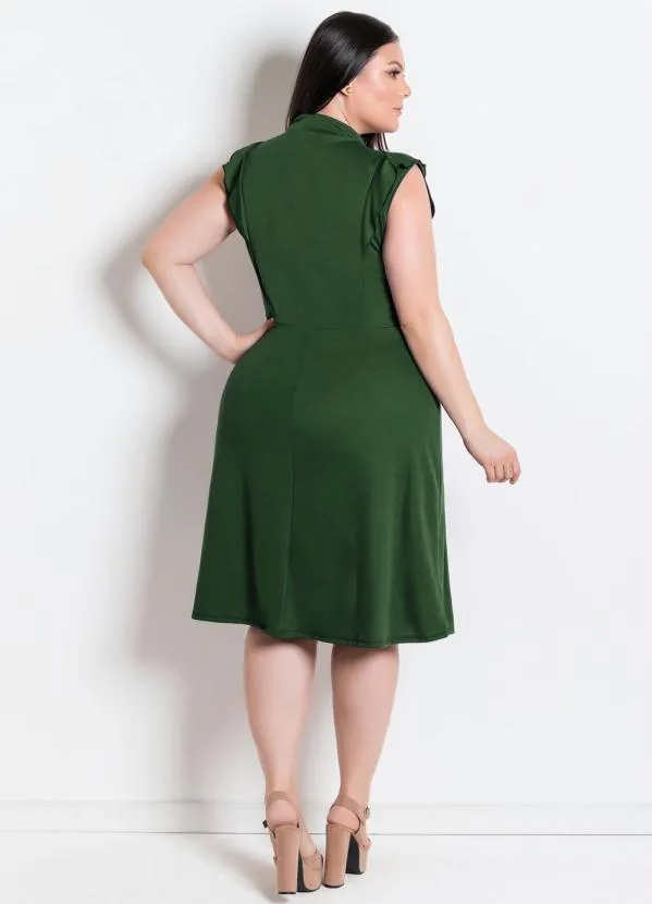 Rosalie - Vestido  Verde com Gola Laço 9