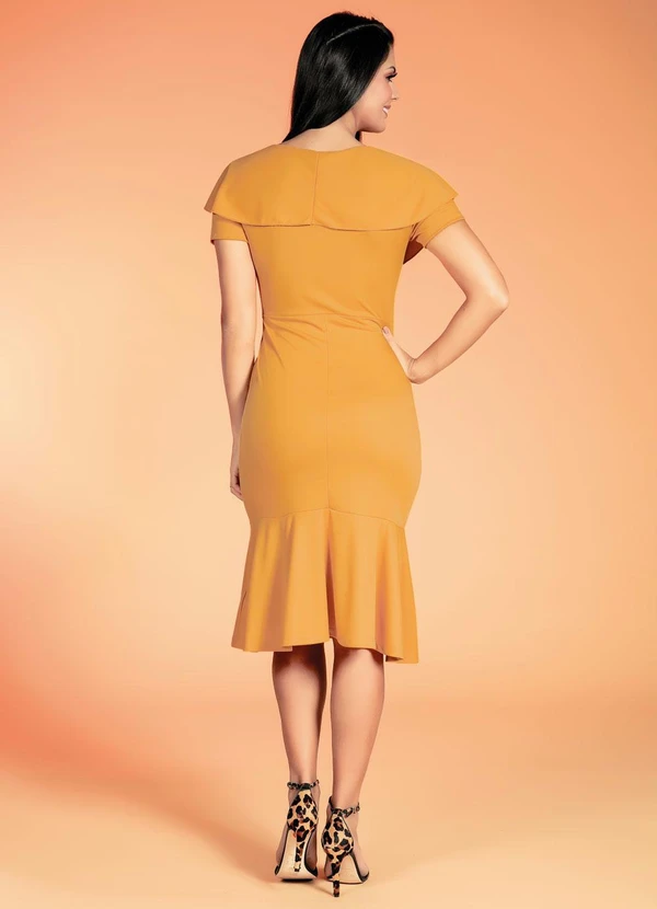 Rosalie - Vestido Mostarda com Faixa Fixa 8