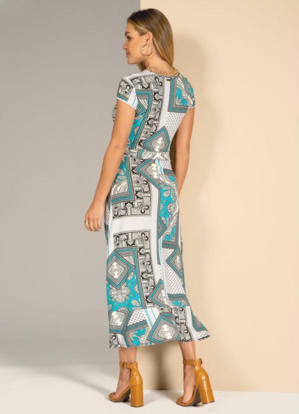Quintess - Vestido Mullet Floral Azul 2