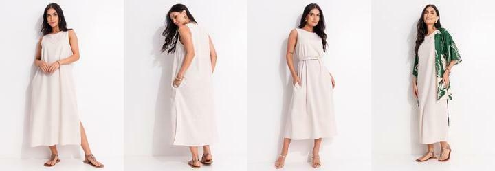 Vestido Natural em Linho