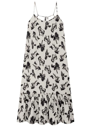 Enfim - Vestido Off White Country Midi Amplo - ENFIM