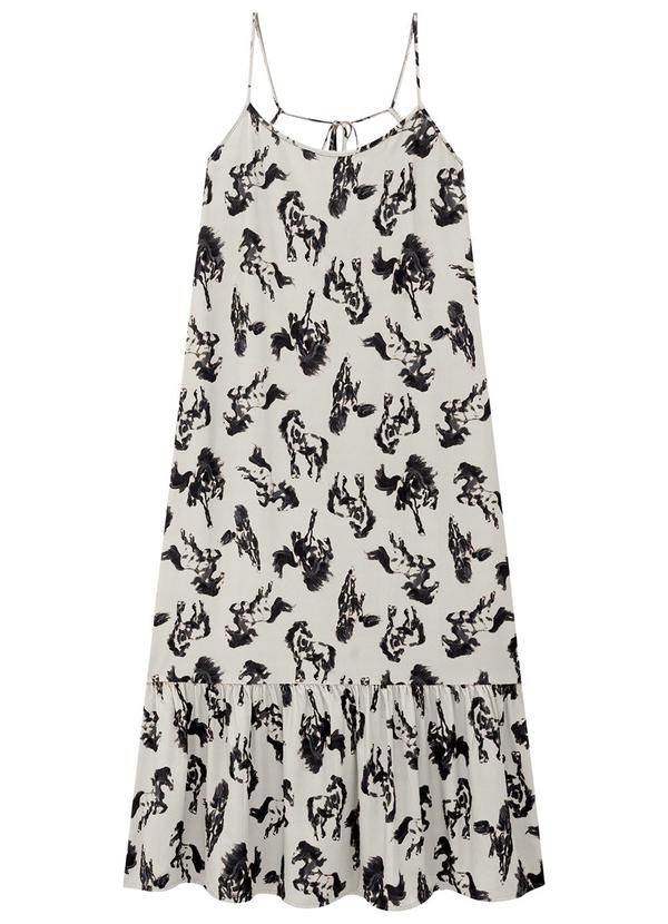 Enfim - Vestido Off White Country Midi Amplo