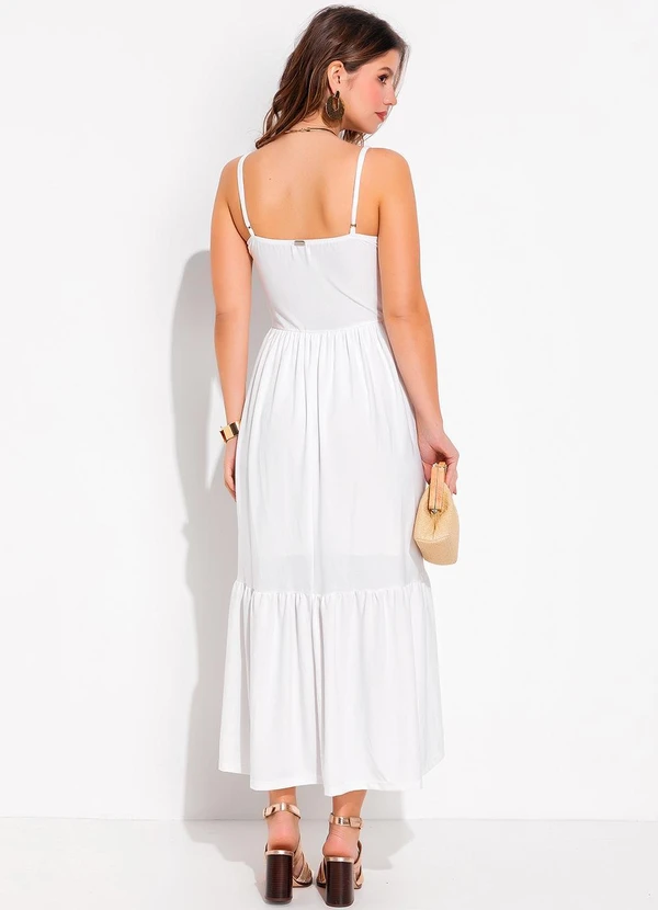 Quintess - Vestido Off White em Malha Crepe 3