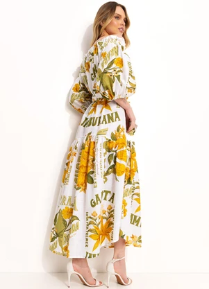 Farm - Vestido Ombro a Ombro Amarelo - FARM