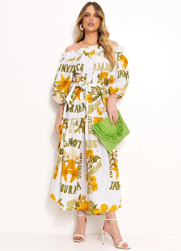Farm - Vestido Ombro a Ombro Amarelo 3