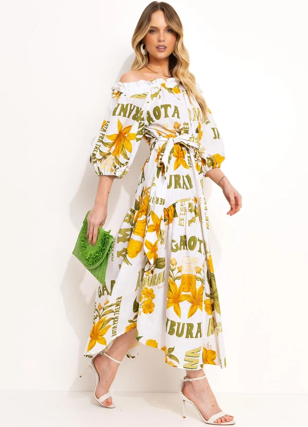 Farm - Vestido Ombro a Ombro Amarelo 4