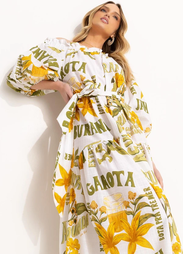 Farm - Vestido Ombro a Ombro Amarelo 6