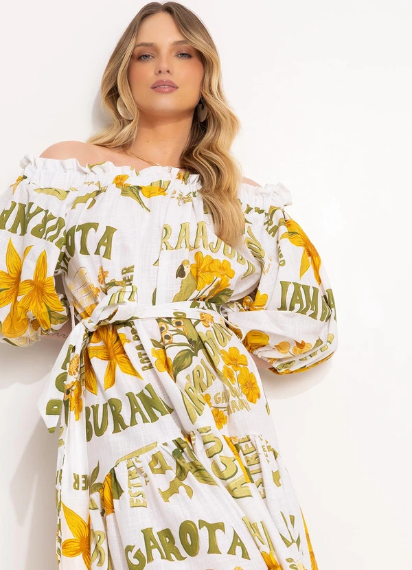 Farm - Vestido Ombro a Ombro Amarelo 7