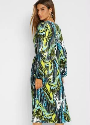 bonprix - Vestido Ombro Deslocado New Waves Verde - BONPRIX