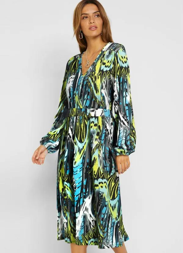 bonprix - Vestido Ombro Deslocado New Waves Verde