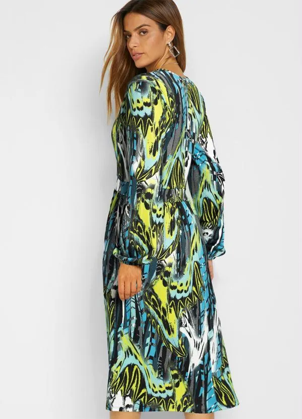 bonprix - Vestido Ombro Deslocado New Waves Verde 2