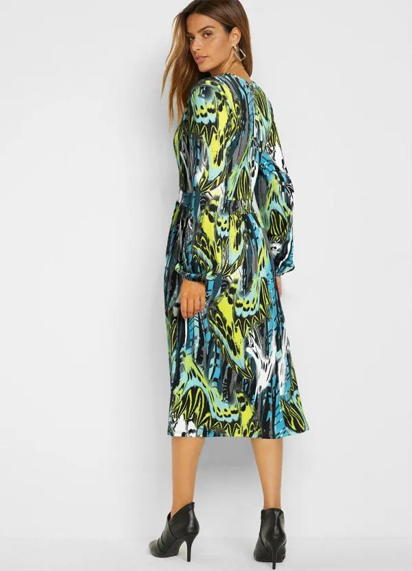 bonprix - Vestido Ombro Deslocado New Waves Verde 3