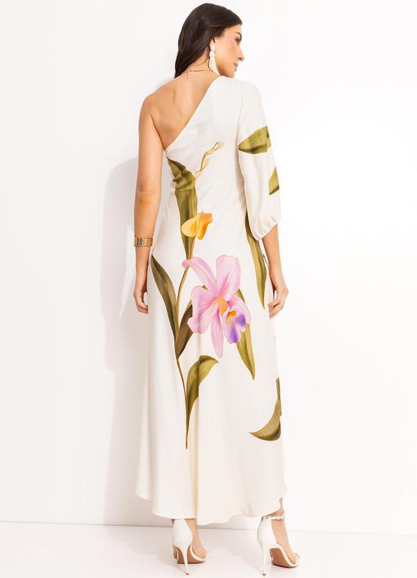 Farm - Vestido Ombro Só em Viscose Off White 2