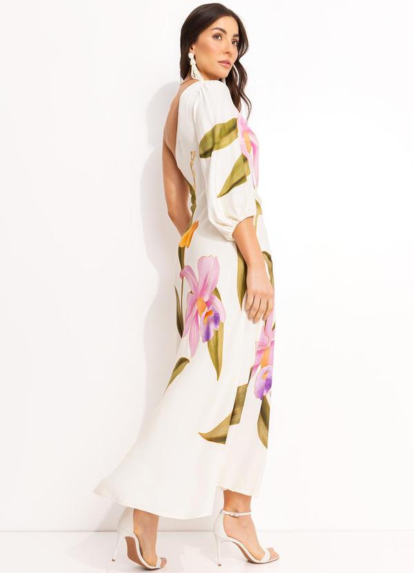 Farm - Vestido Ombro Só em Viscose Off White 4