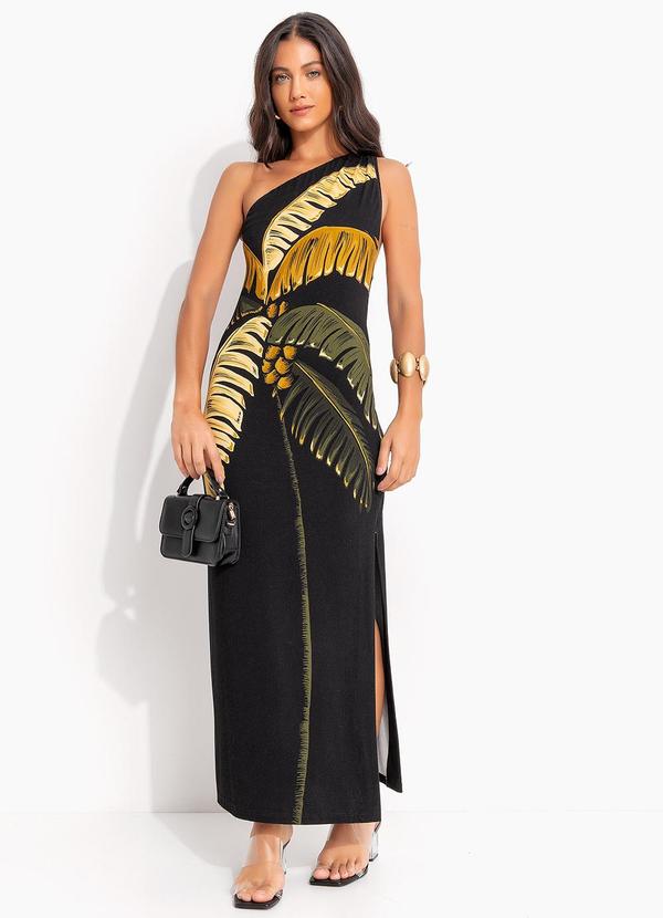 Farm - Vestido Ombro Só Itacaré Coqueiro Preto