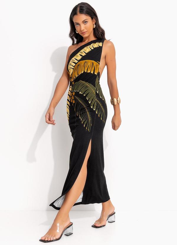 Farm - Vestido Ombro Só Itacaré Coqueiro Preto 3