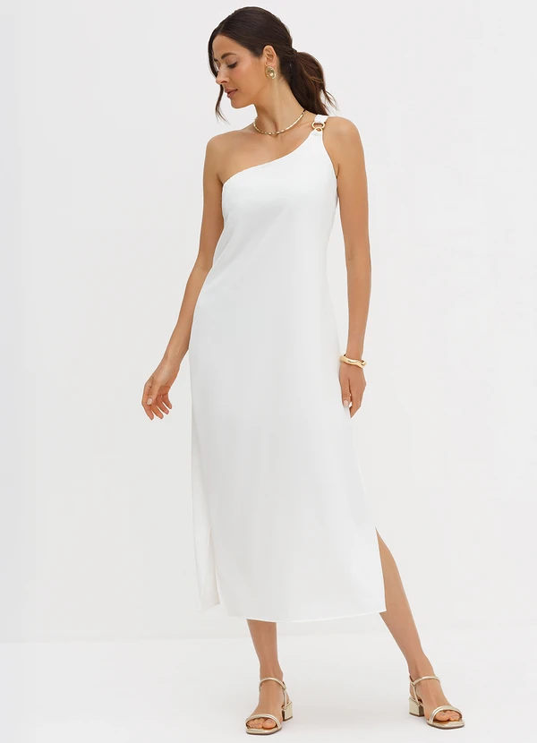 Principessa - Vestido Ombro Só Maxi Longuete Off White Nailde