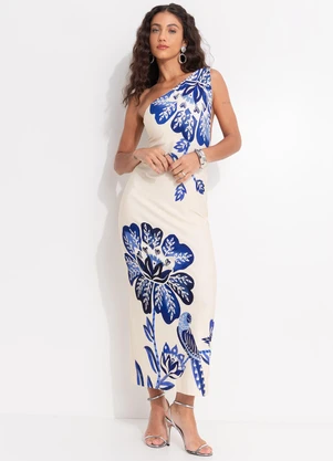 Farm Vestido Ombro Só Paraíso Bege