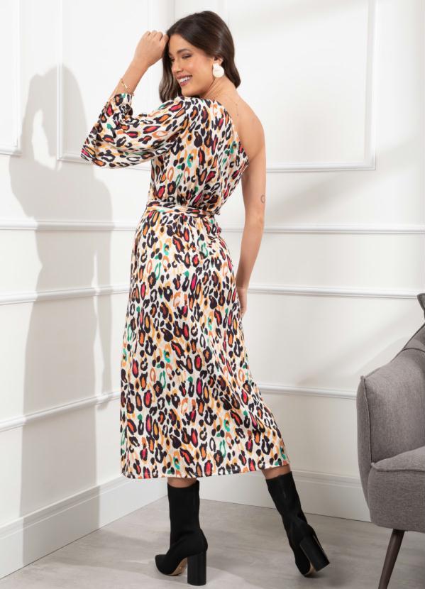 Quintess - Vestido Onça Color com Faixa para Amarrar 1