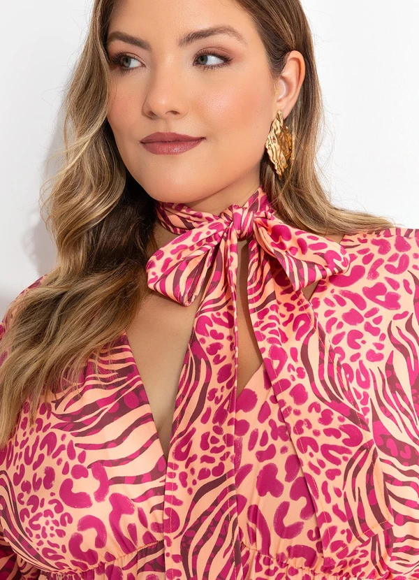 Quintess - Vestido Onça e Folhas em Malha Fria 11