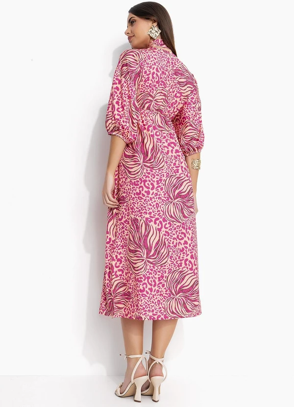 Quintess - Vestido Onça e Folhas em Malha Fria 3