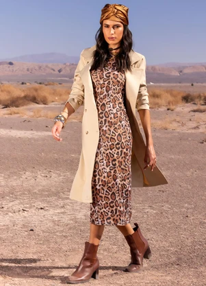 Quintess - Vestido Onça em Tule - QUINTESS