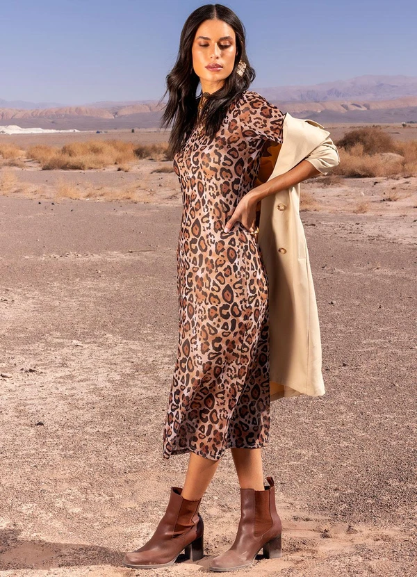 Quintess - Vestido Onça em Tule 11