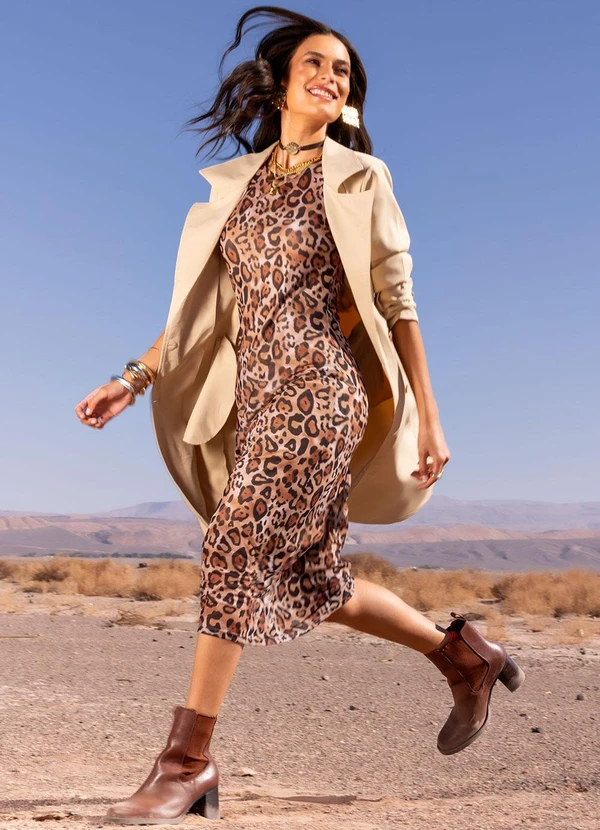 Quintess - Vestido Onça em Tule 19