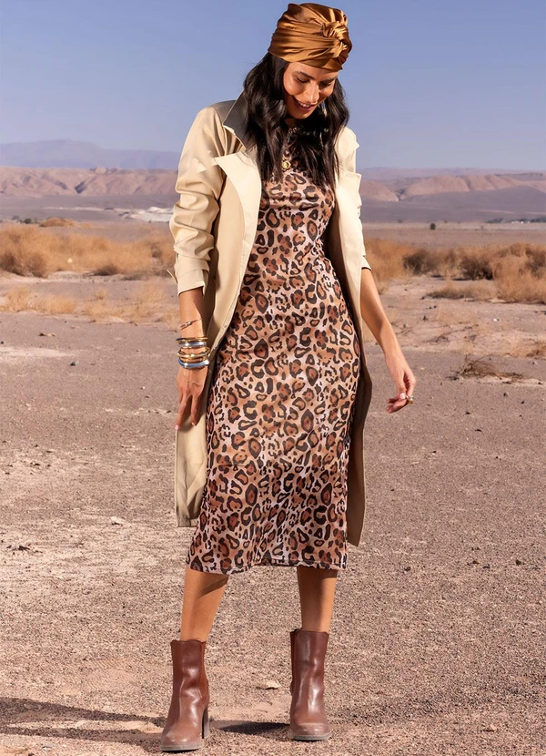 Quintess - Vestido Onça em Tule 17