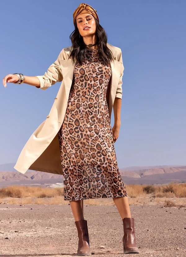 Quintess - Vestido Onça em Tule 15