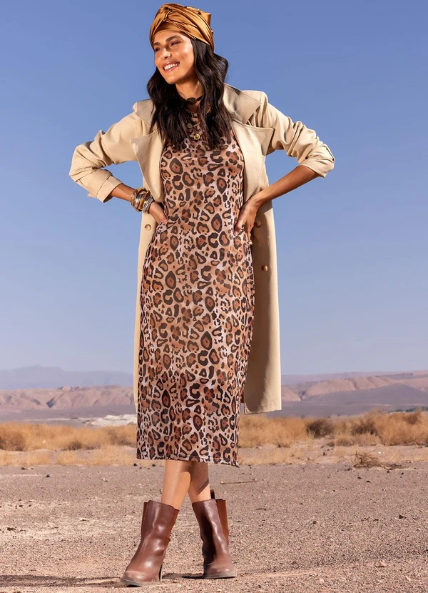 Quintess - Vestido Onça em Tule 14