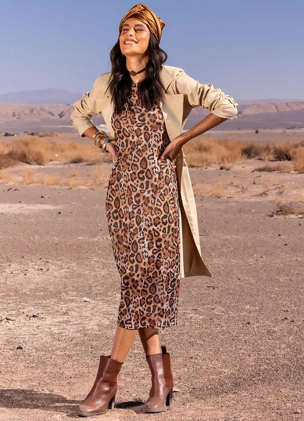 Quintess - Vestido Onça em Tule 13