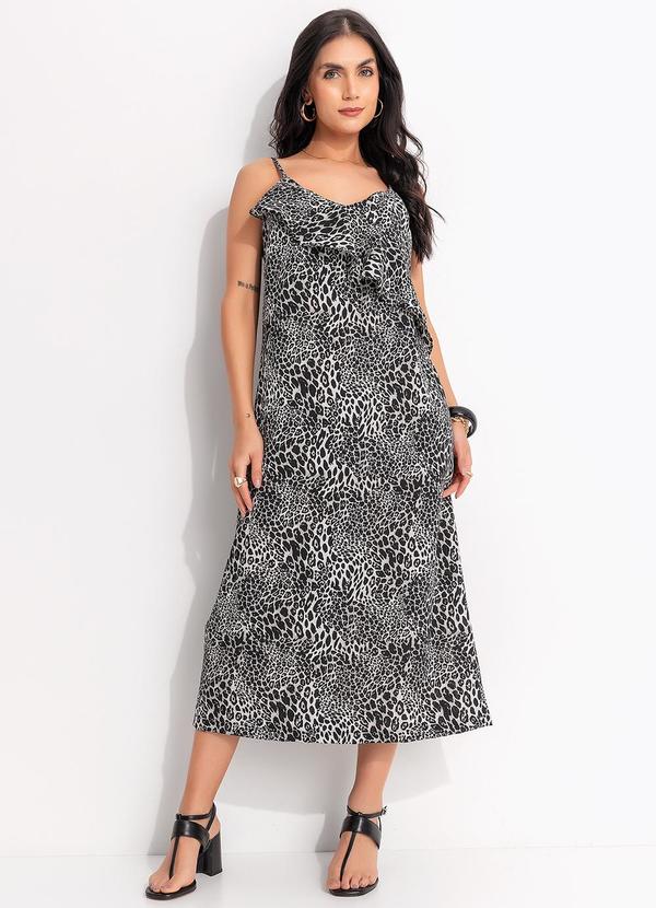 Vestido (Ona Preta) em Crepe Plano