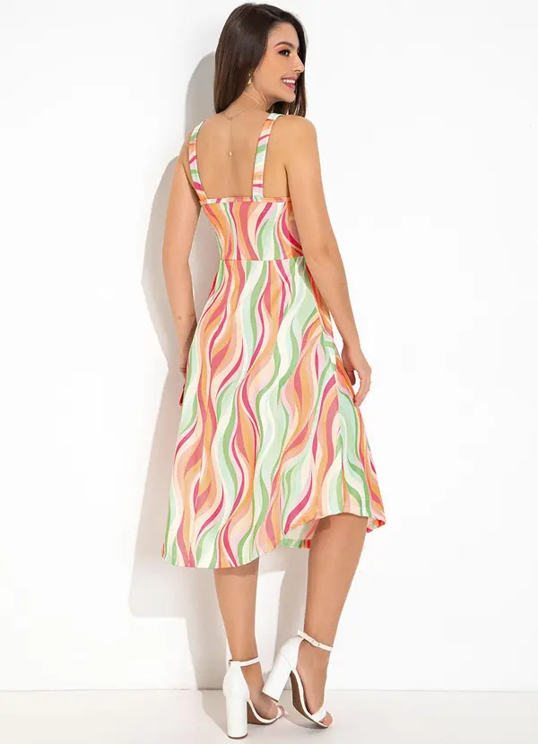 Rosalie - Vestido Ondas Coloridas em Jersey Acetinado 4