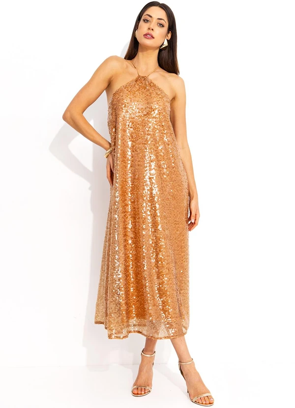 Colcci - Vestido Paetê Dourado