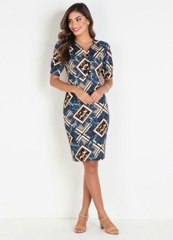 Rosalie - Vestido Penas Moda Evangélica com Botões 3